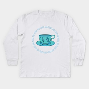 Round and Round on the Teacups Kids Long Sleeve T-Shirt